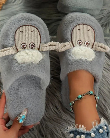 Cozy Cotton Sheep Slippers with Round Toe