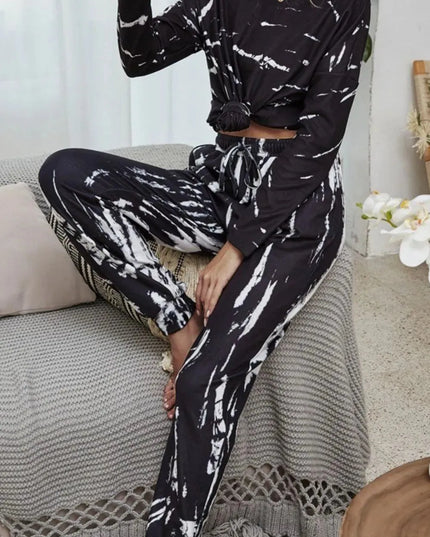 Vibrant Tie-Dye Cozy Two-Piece Lounge Set with Drawstring Joggers