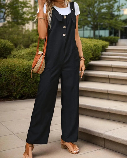 Perfee Pocketed Wide Strap Overalls - ShopEasier