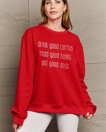 Simply Love Full Size Letter Graphic Round Neck Sweatshirt - ShopEasier