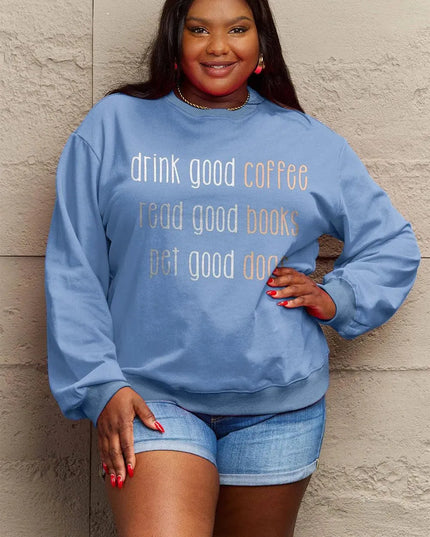 Simply Love Full Size Letter Graphic Round Neck Sweatshirt - ShopEasier