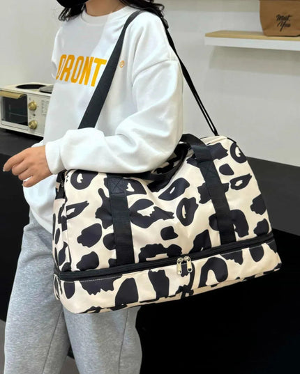 Bolsa de viaje de tela Oxford con estampado de leopardo