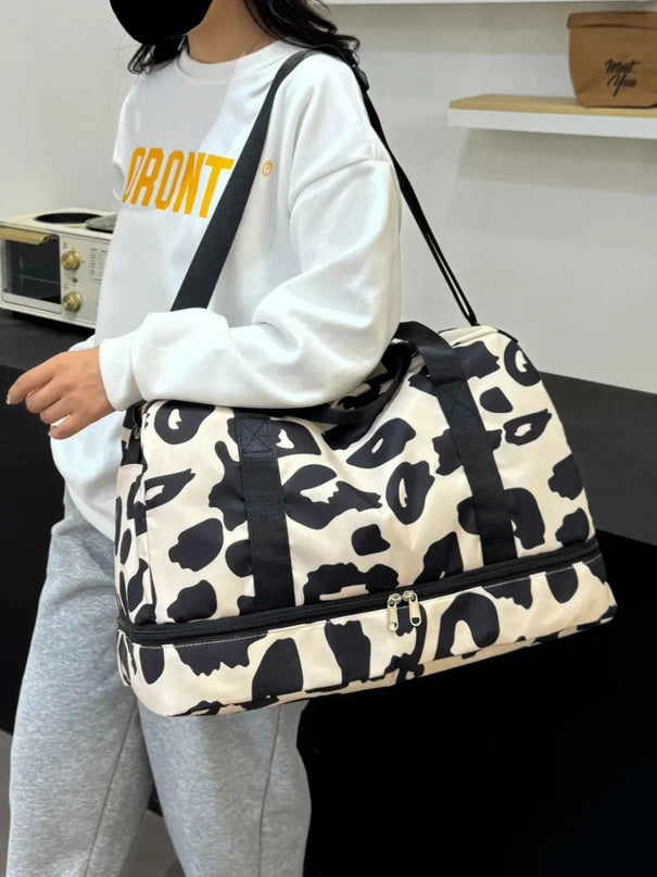 Bolsa de viaje de tela Oxford con estampado de leopardo