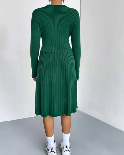 Rib-Knit Sweater and Skirt Set - ShopEasier