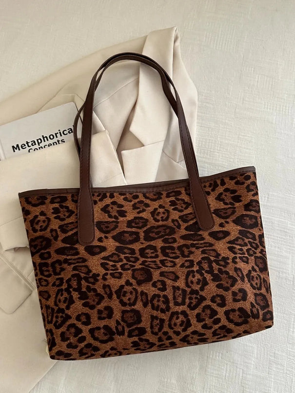 Bolsa de poliéster con estampado de leopardo