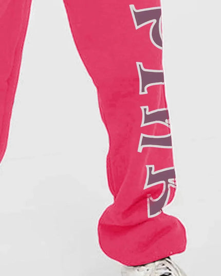 Pantalones deportivos elegantes con gráficos en color rosa para una comodidad diaria