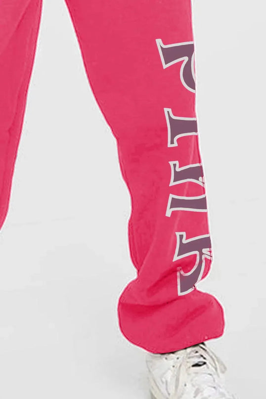 Pantalones deportivos elegantes con gráficos en color rosa para una comodidad diaria