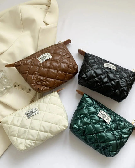 Solid Quilted Clutch with Zipper