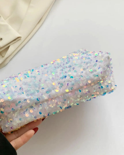 Sparkling Sequin Zippered Clutch Bag