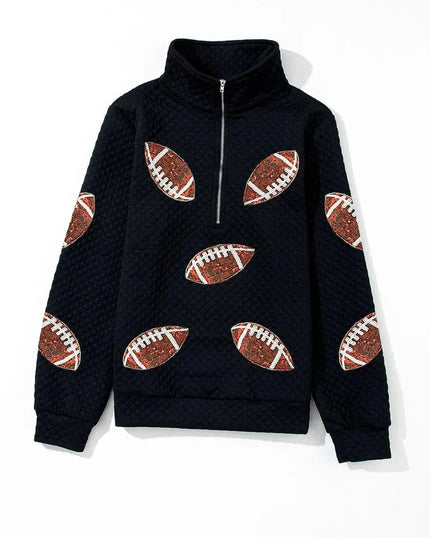 Glittery Sequin Football Long Sleeve Top