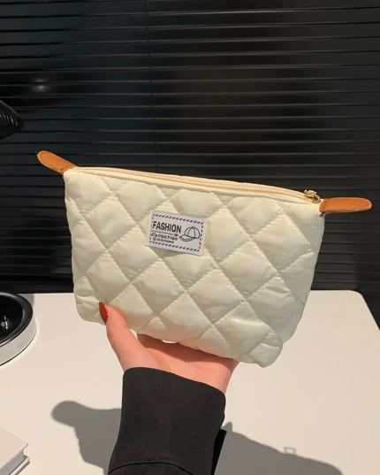 Solid Quilted Clutch with Zipper