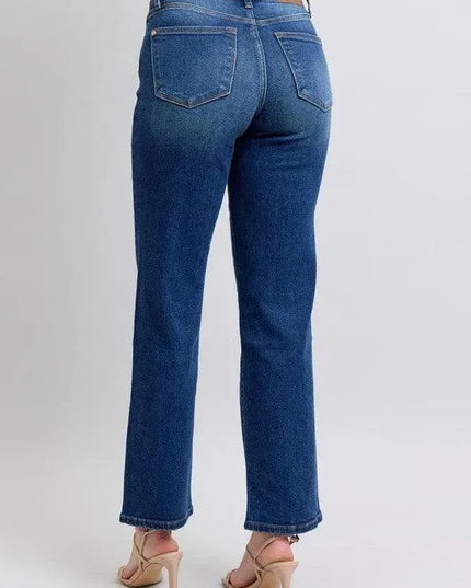 Judy Blue Full Size Side Seam Detail Straight Jeans with Pockets - ShopEasier