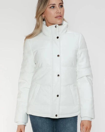 YMI Pocketed Zip Up Turtleneck Puffer Jacket - ShopEasier