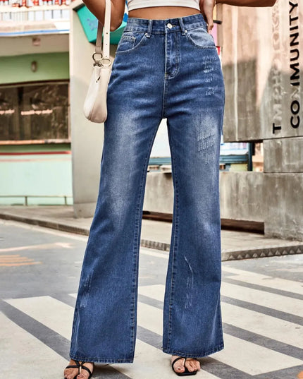 High Rise Bootcut Jeans with Pockets - ShopEasier