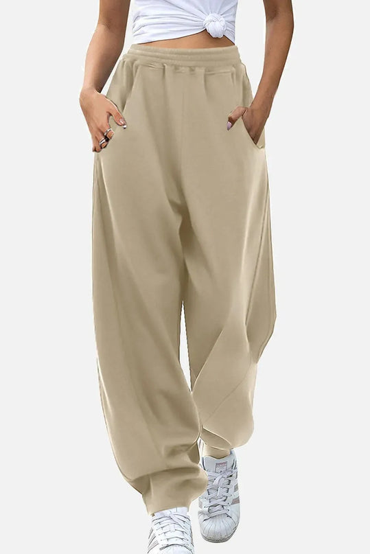 Comfy Pocketed Elastic Waist Lounge Pants