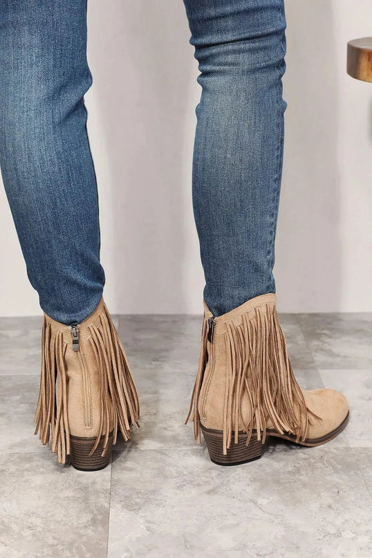 Legend Women's Fringe Cowboy Western Ankle Boots - ShopEasier