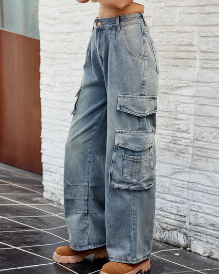 Washed Jeans with Pockets - ShopEasier