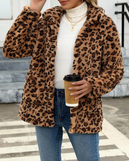 Button Up Drop Shoulder Fuzzy Jacket - ShopEasier