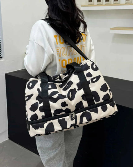 Bolsa de viaje de tela Oxford con estampado de leopardo