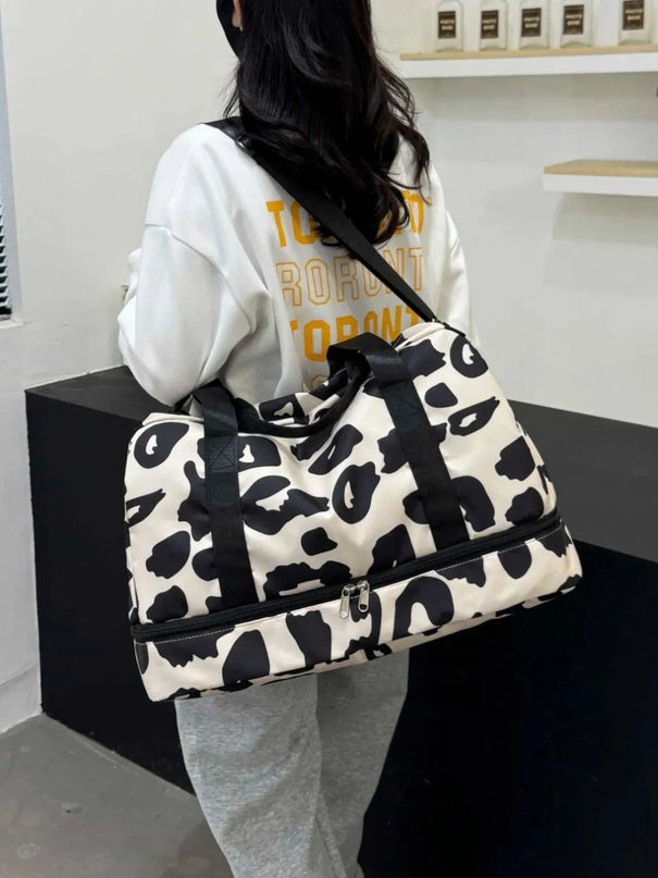 Bolsa de viaje de tela Oxford con estampado de leopardo