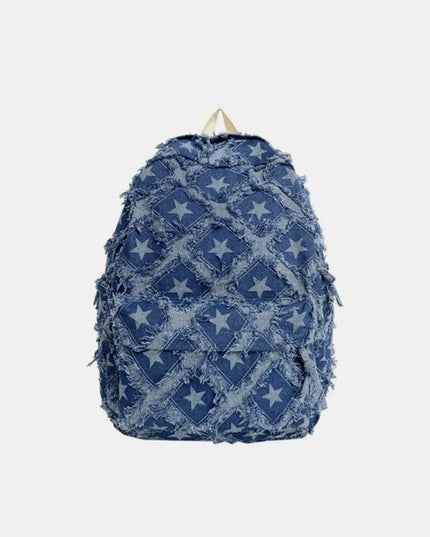 Star Denim Backpack Bag