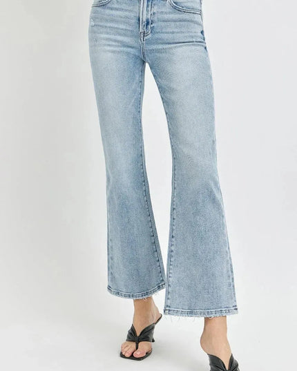 RISEN Full Size High Rise Ankle Flare Jeans - ShopEasier