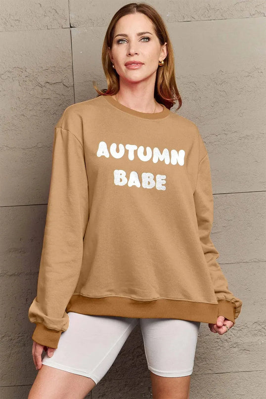 Simply Love Full Size AUTUMN BABE Graphic Sweatshirt - ShopEasier