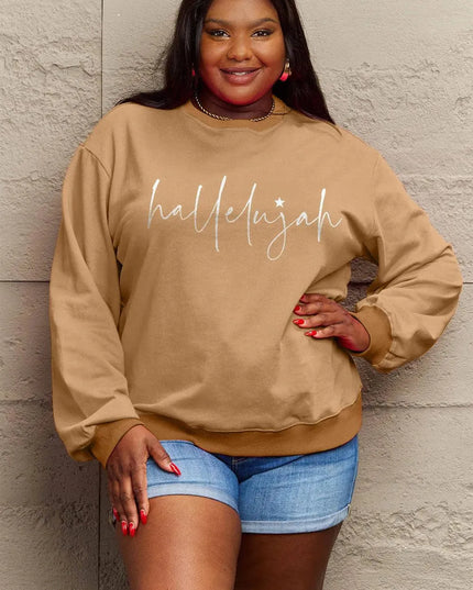 Simply Love Full Size Letter Graphic Long Sleeve Sweatshirt - ShopEasier