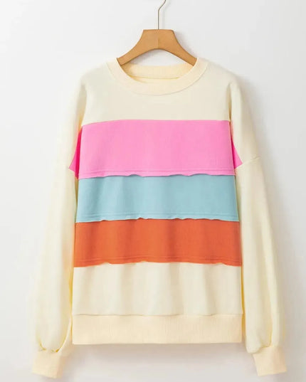 Color Blocked Long Sleeve Hoodie