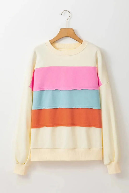 Color Blocked Long Sleeve Hoodie