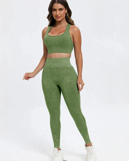 Scoop Neck Wide Strap Top and Pants Active Set - ShopEasier