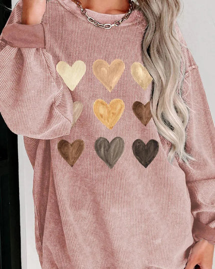 Heart Graphic Dropped Shoulder Sweatshirt