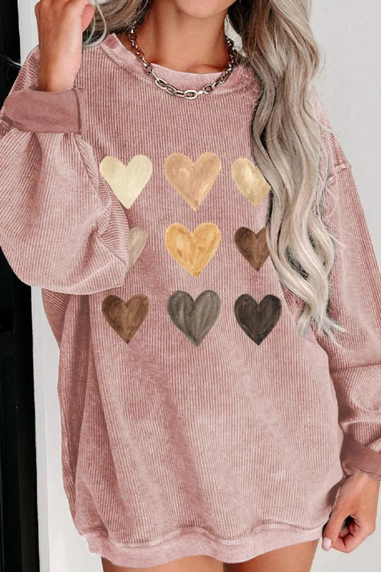 Heart Graphic Dropped Shoulder Sweatshirt