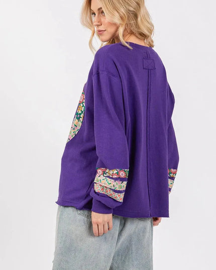 SAGE+FIG Peaceful Vibes Applique Long Sleeve Tee