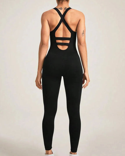 Crisscross Wide Strap Jumpsuit - ShopEasier