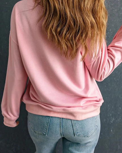 LOVER Round Neck Dropped Shoulder Sweatshirt - ShopEasier