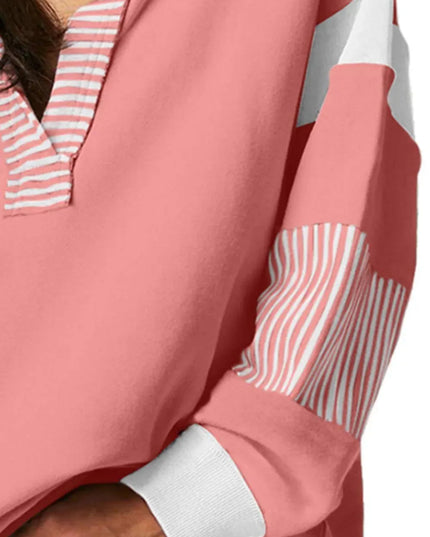 Collared Long Sleeve Pullover Sweatshirt