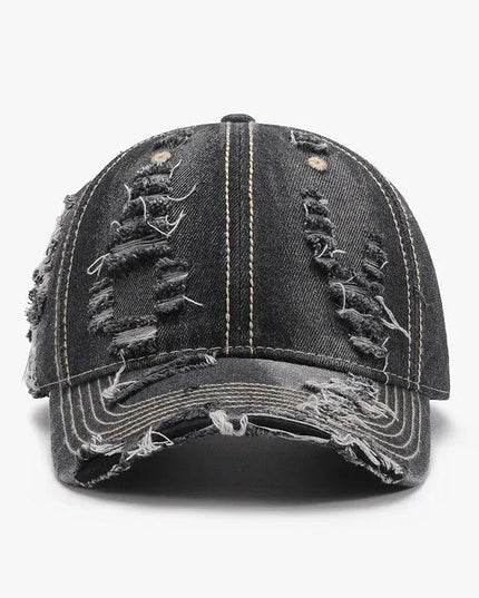 Distressed Adjustable Cotton Baseball Cap - ShopEasier