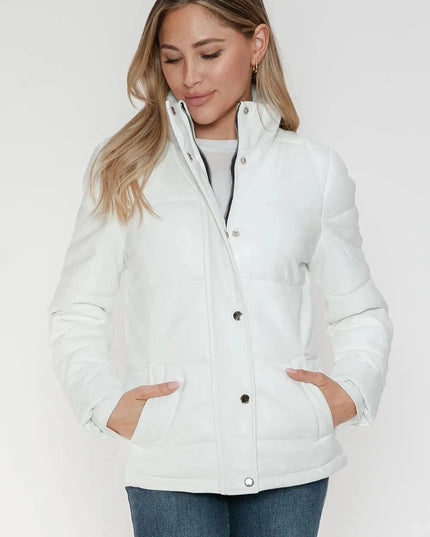 YMI Pocketed Zip Up Turtleneck Puffer Jacket - ShopEasier