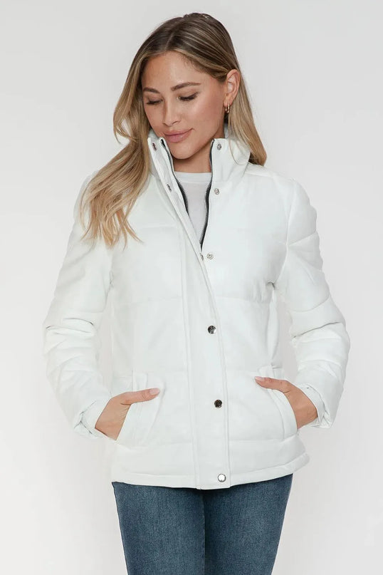 YMI Pocketed Zip Up Turtleneck Puffer Jacket - ShopEasier