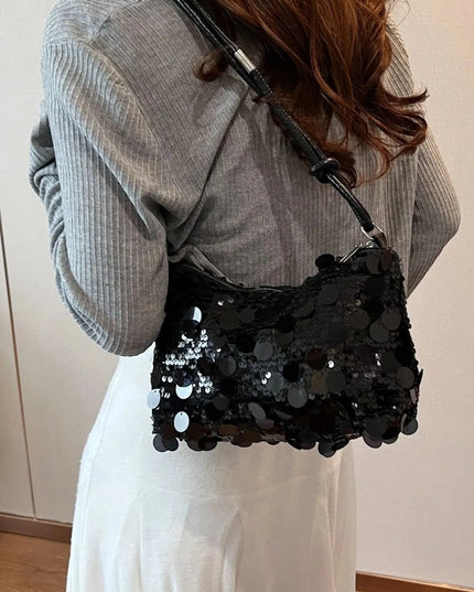 Sequin Knotted Straps Shoulder Bag