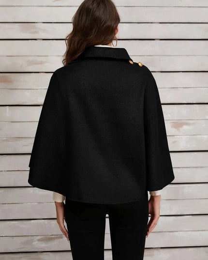 Collared Neck Cropped Cape - ShopEasier