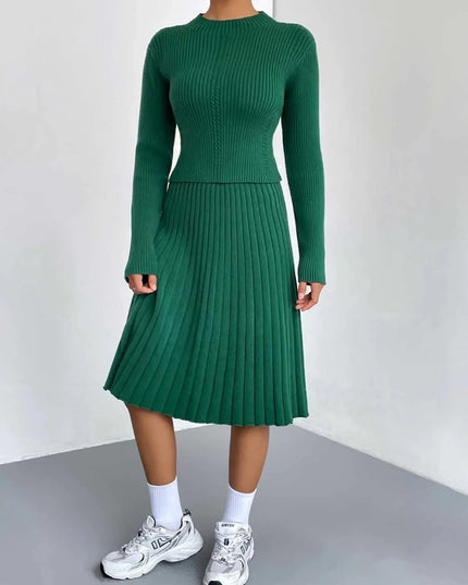 Rib-Knit Sweater and Skirt Set - ShopEasier