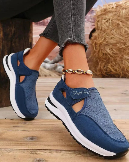 Mesh Round Toe Platform Sneakers