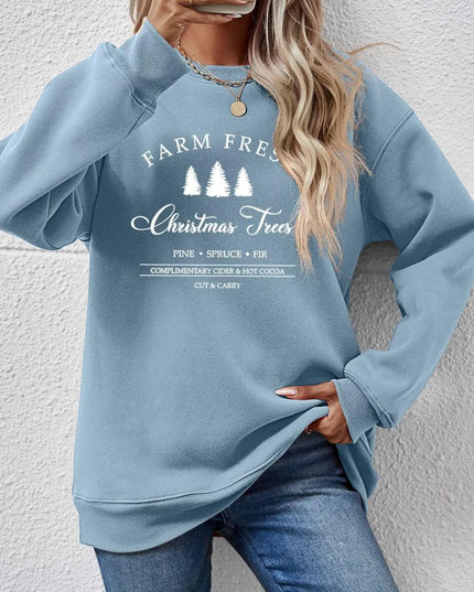 Graphic Print Oversized Sweatshirt with Dropped Shoulders