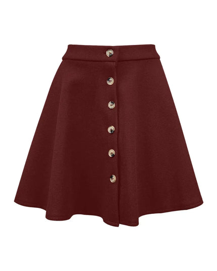 Button-Up Corduroy A-Line Mini Skirt