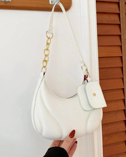 PU Leather Shoulder Bag with EarPods Bag