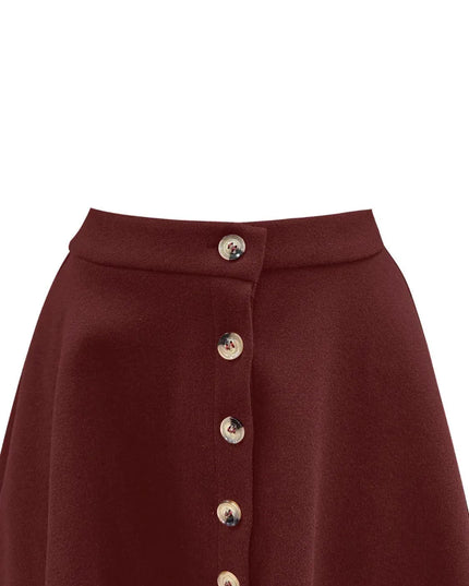 Button-Up Corduroy A-Line Mini Skirt