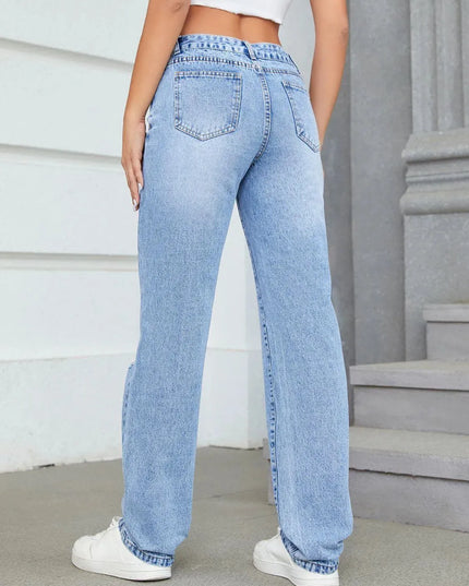 Distressed Jeans with Pockets - ShopEasier