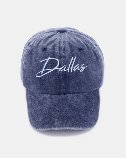 Zenana Washed DALLAS Embroidered Baseball Cap - ShopEasier